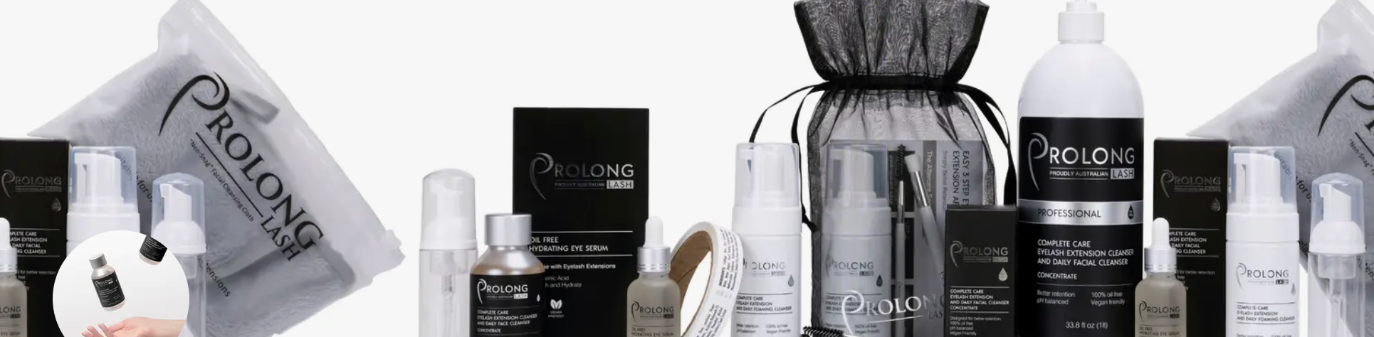 A group of black and white eyeliner products on a white background.