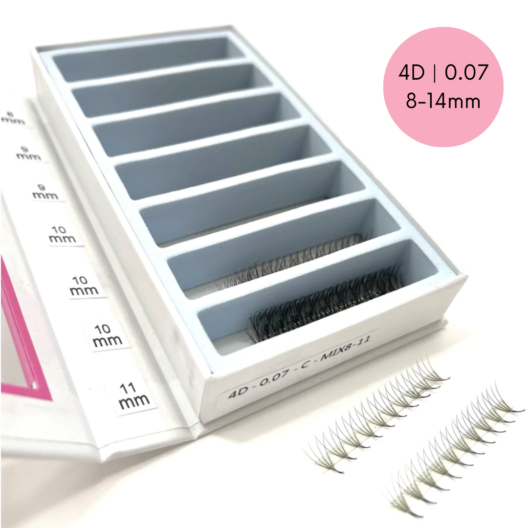 A box with the Speed Volume Fans | Instant Setup Promade Volume Fans Bundle by Lash Tribe in it.
