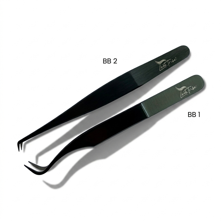 Black Beauty Nano Fibre Tip Tweezer Collection | Russian Volume &amp; Isolation Tweezers | Lash Tribe