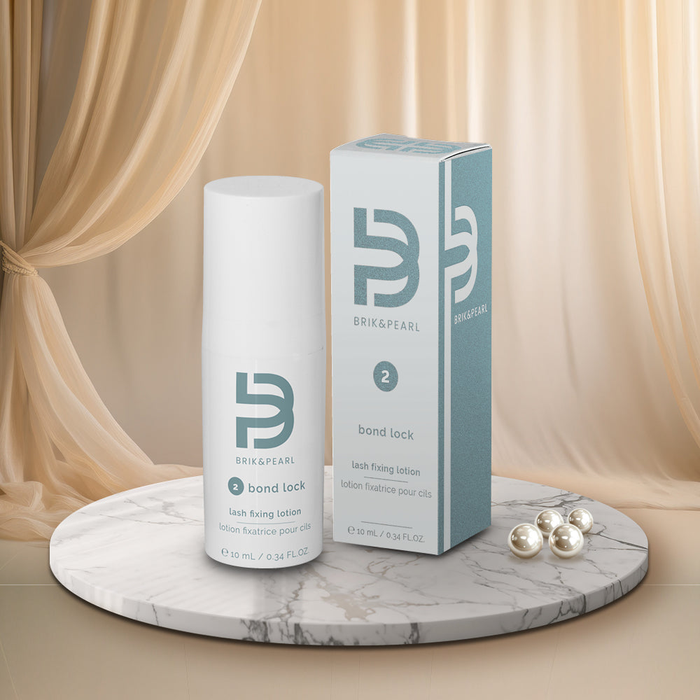 Elleebana Brik &amp; Pearl Bond Lock Step 2 lash lift setting lotion, 10ml pump bottle and box
