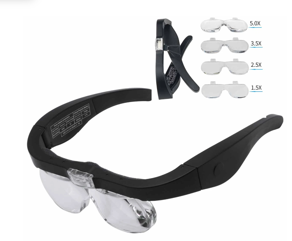 a pair of Magnifying Glasses with Led Light from Lash Tribe and a pair of Magnifying Glasses with Led Light from Lash Tribe.