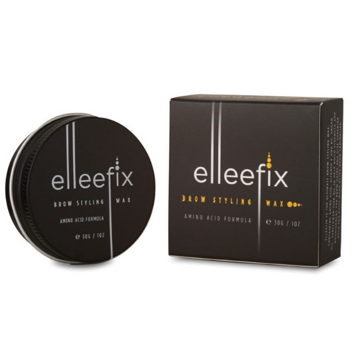Elleebana Brow styling wax jar open and closed