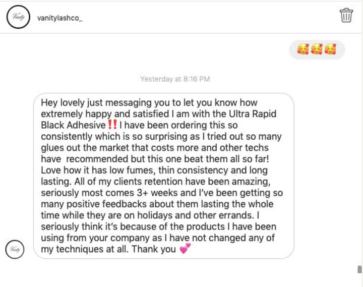 A message praises Lash Tribe&
