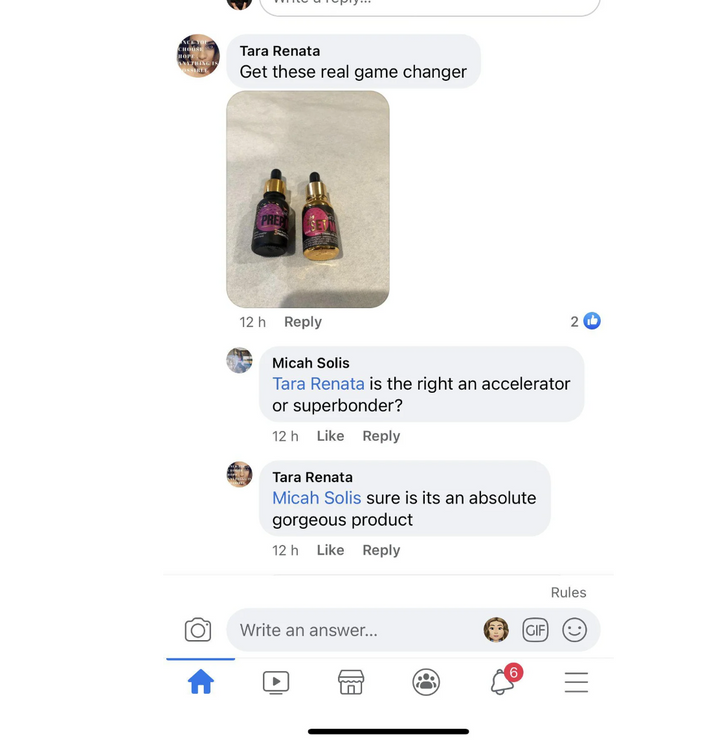A screenshot of a conversation between two people on Facebook using the RETENTION HERO BUNDLE | Prep Me &amp; Set Me Superbonder from Lash Tribe.