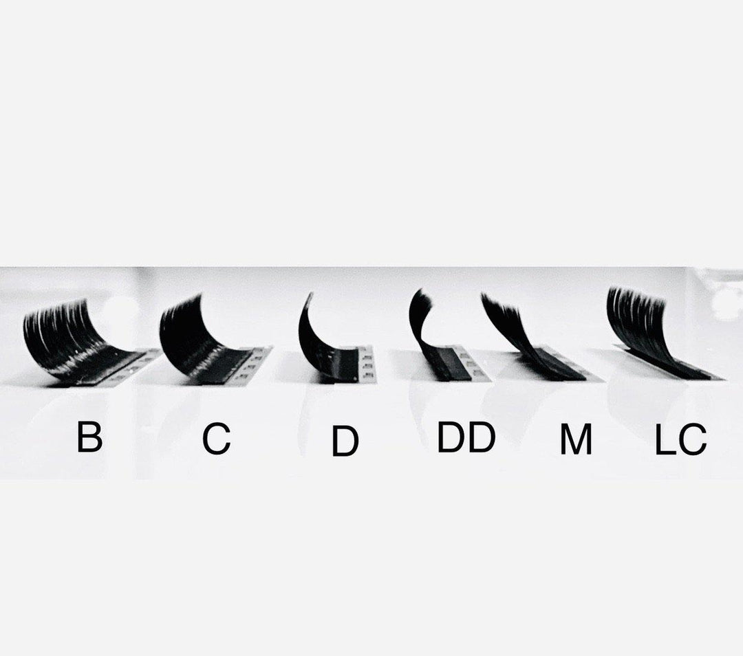 A black and white photo of MIXED Trays Classic and Volume Lashes by Lash Tribe, Reduced to clear.