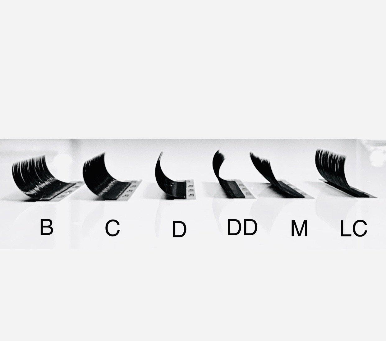 A black and white photo of MIXED Trays Classic and Volume Lashes by Lash Tribe, Reduced to clear.