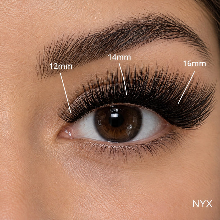 NYX full dark volume Lash Link lashes mapped 12mm, 14mm, 16mm