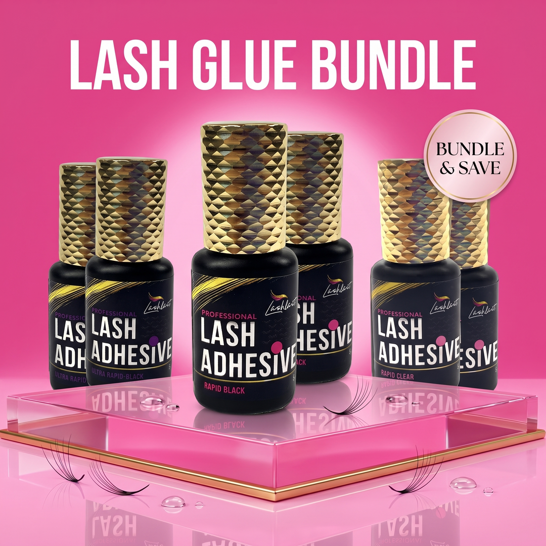 Lash Tribe Lash Glue Bundle with Ultra Rapid Black, Rapid Black and Rapid Clear eyelash extension adhesive, bundle and save
