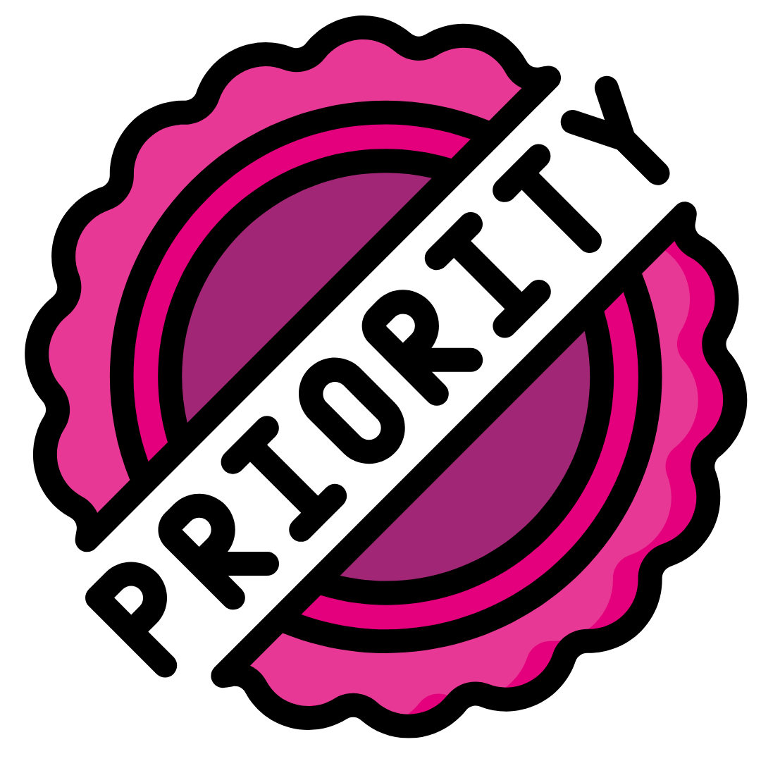 The Lash Tribe Priority Processing &amp; Extra Lollies product features a pink badge with a scalloped edge, showcasing the word "PRIORITY" displayed diagonally across it. This design evokes a sense of express shipping, ensuring you are first in line.
