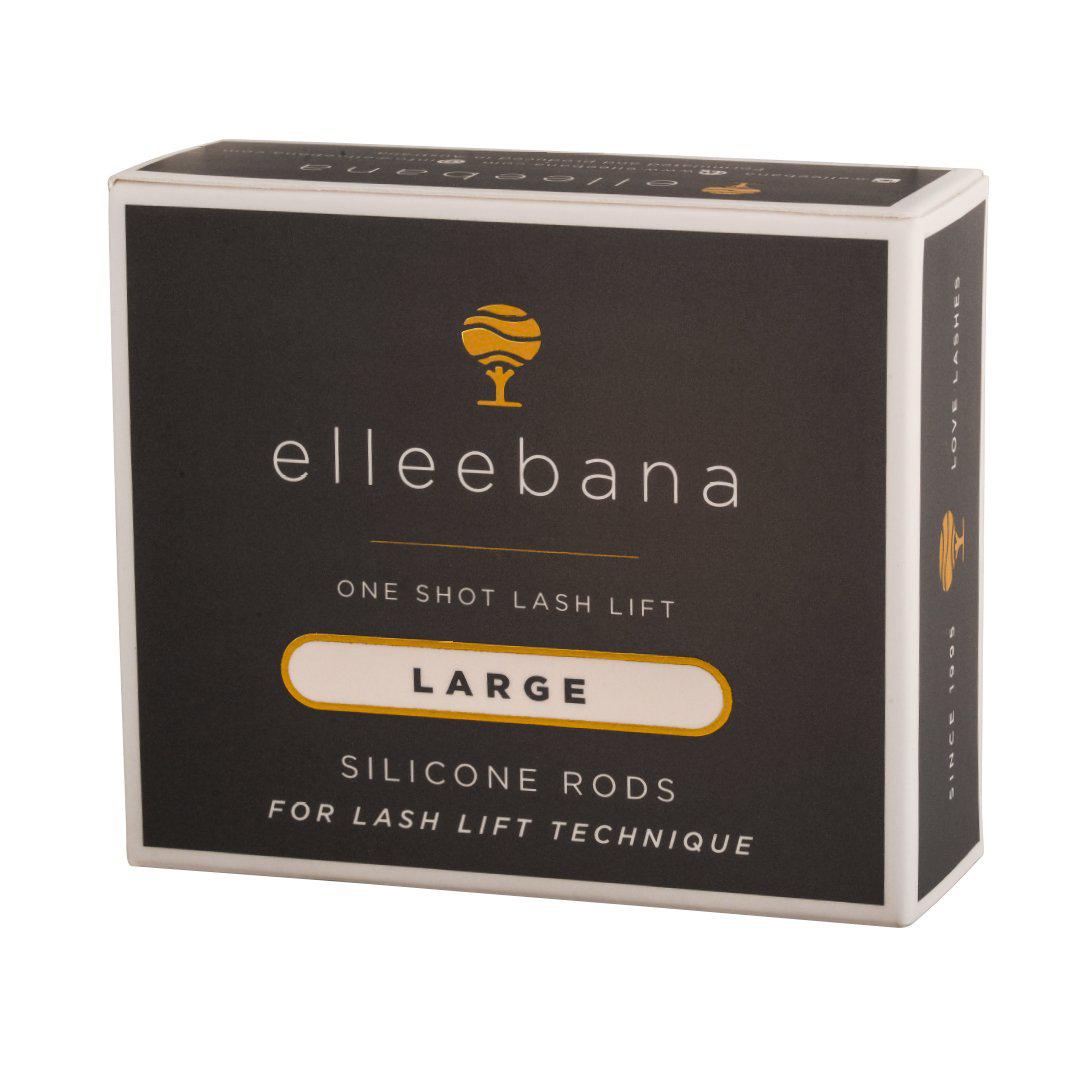 Elleebana lash lift with large Elleebana One Shot Lash Lift silicone rods.