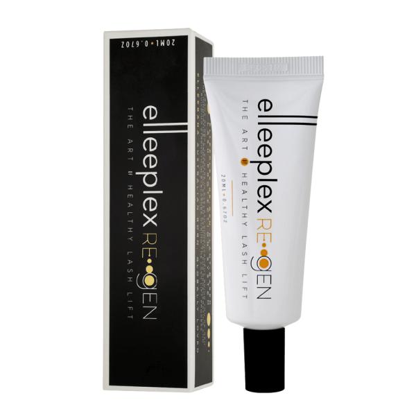 A tube of Elleeplex Re-GEN Lash &amp; Brow Protection System by Elleebana in front of a box.
