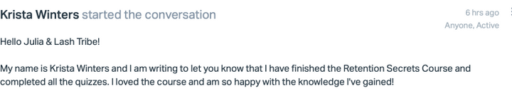 Mike Williams, the founder of Lash Tribe, reached out to fellow entrepreneur Mike Williams via email. In his message, he discussed the Lash Retention Online Course offered by Lash Tribe.