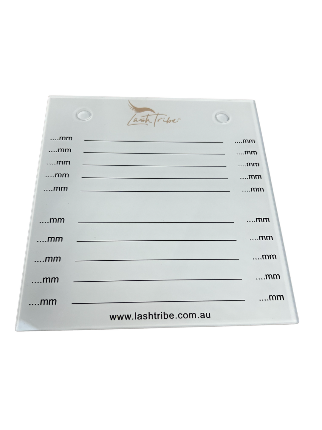 a Mega Lash Tile | Left &amp; Right Handed by Lash Tribe, a clear plastic sheet with a number of lines on it.