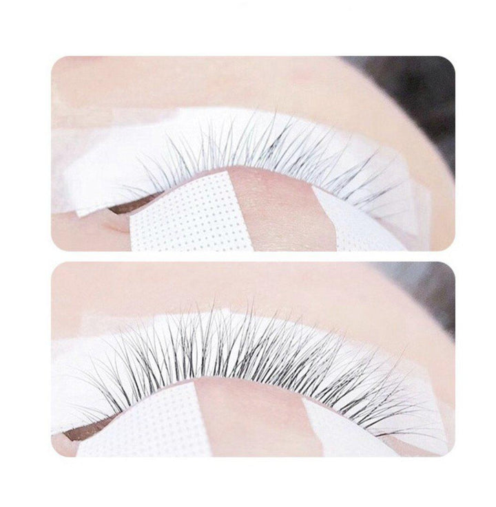 Two pictures of a woman with Lash Tribe&