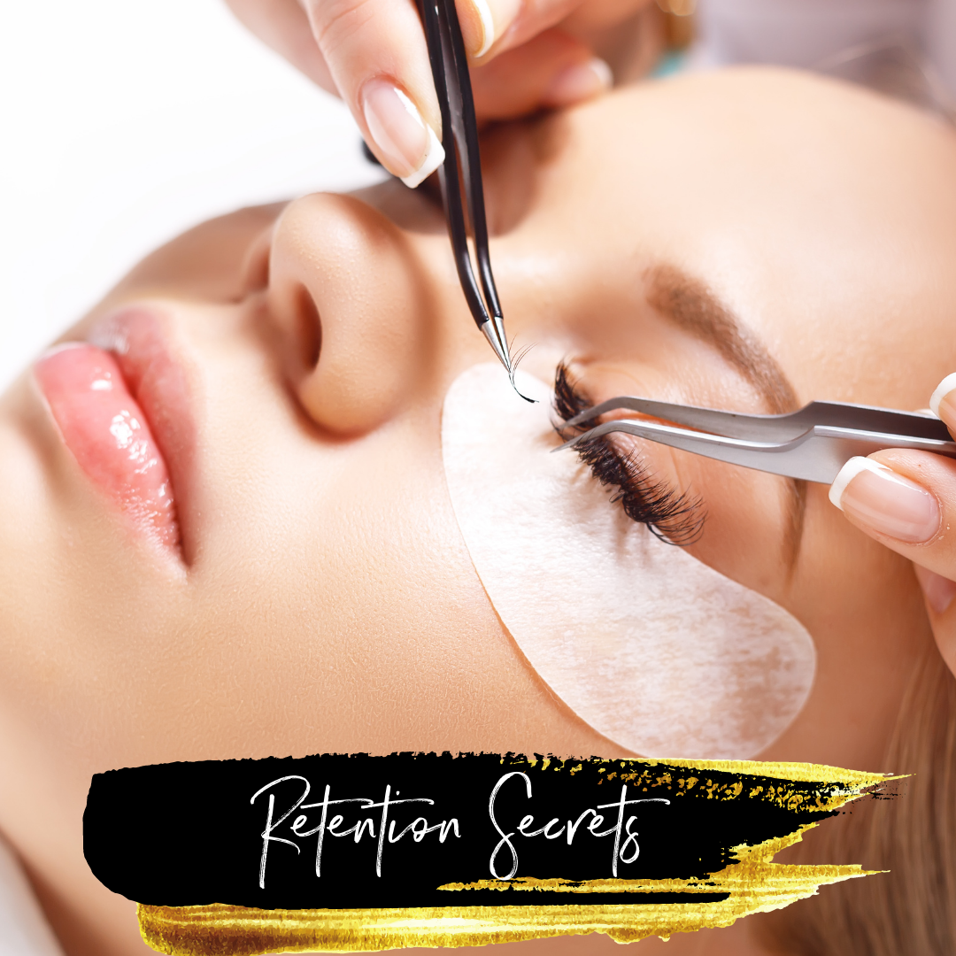 A woman from the Lash Tribe taking the Lash Retention Online Course at a salon.