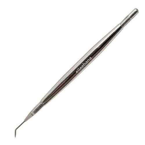 An Elleebana stainless steel tweezers for lash placement on a white background.